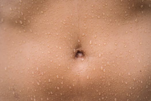 topless woman with skin condition