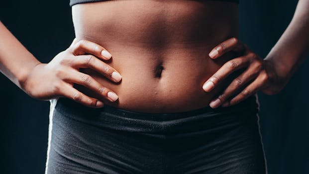a man holding his stomach with his hands