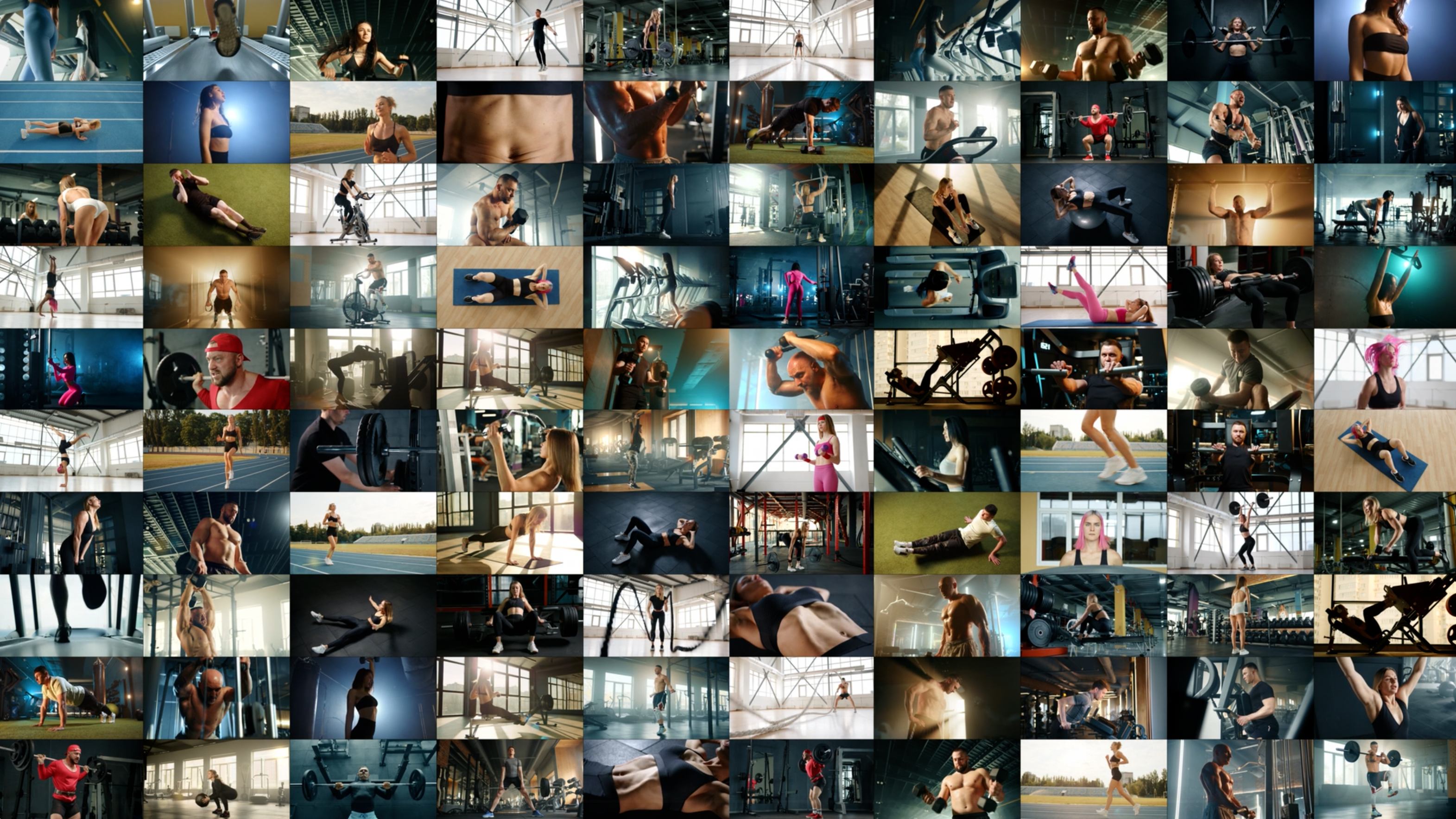 a large mural of many athletes in many sports